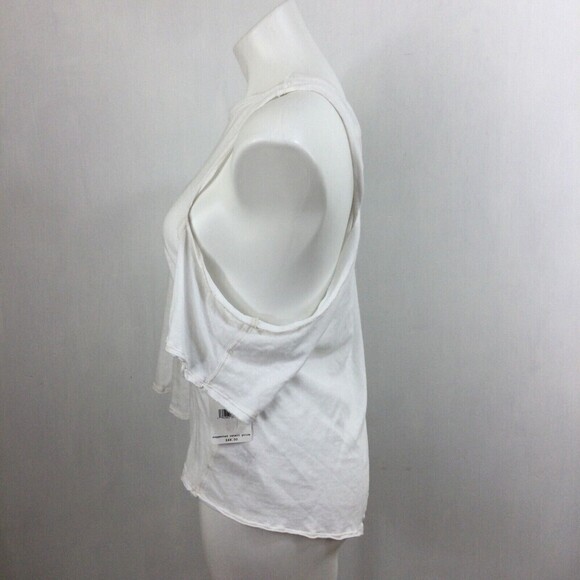 We the Free Free People Cotton Taurus Cold Shoulder Split Back Shirt Top White S - Picture 5 of 10